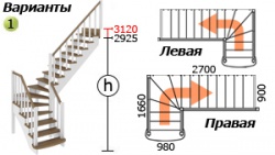 Лестницы из бука К-021м