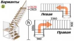 Лестницы из бука К-022м